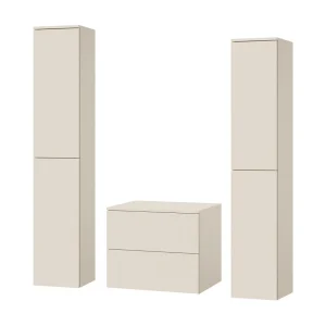 Badkamerset 3-delig: Wastafelonderkast + 2 Kolomkasten Kleur Macadamia (2S 60 + 2D 160 X2) Badkamerset 3-delig: Wastafelonderkast + 2 Kolomkasten Kleur Macadamia (2S 60 + 2D 160 X2)