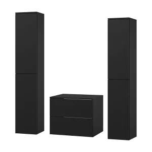 Badkamerset 3-delig: Wastafelonderkast + 2 Kolomkasten Kleur Zwart (2S 60 + 2D 160 X2) Badkamerset 3-delig: Wastafelonderkast + 2 Kolomkasten Kleur Zwart (2S 60 + 2D 160 X2)