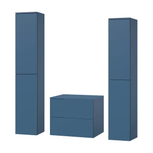 Badkamerset 3-delig: Wastafelonderkast + 2 Kolomkasten Kleur Zeeblauw (2S 60 + 2D 160 X2) Badkamerset 3-delig: Wastafelonderkast + 2 Kolomkasten Kleur Zeeblauw (2S 60 + 2D 160 X2)