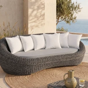 Loungeset WHITEHEAVEN van ecru gevlochten hars – ecru Loungeset WHITEHEAVEN van ecru gevlochten hars – ecru