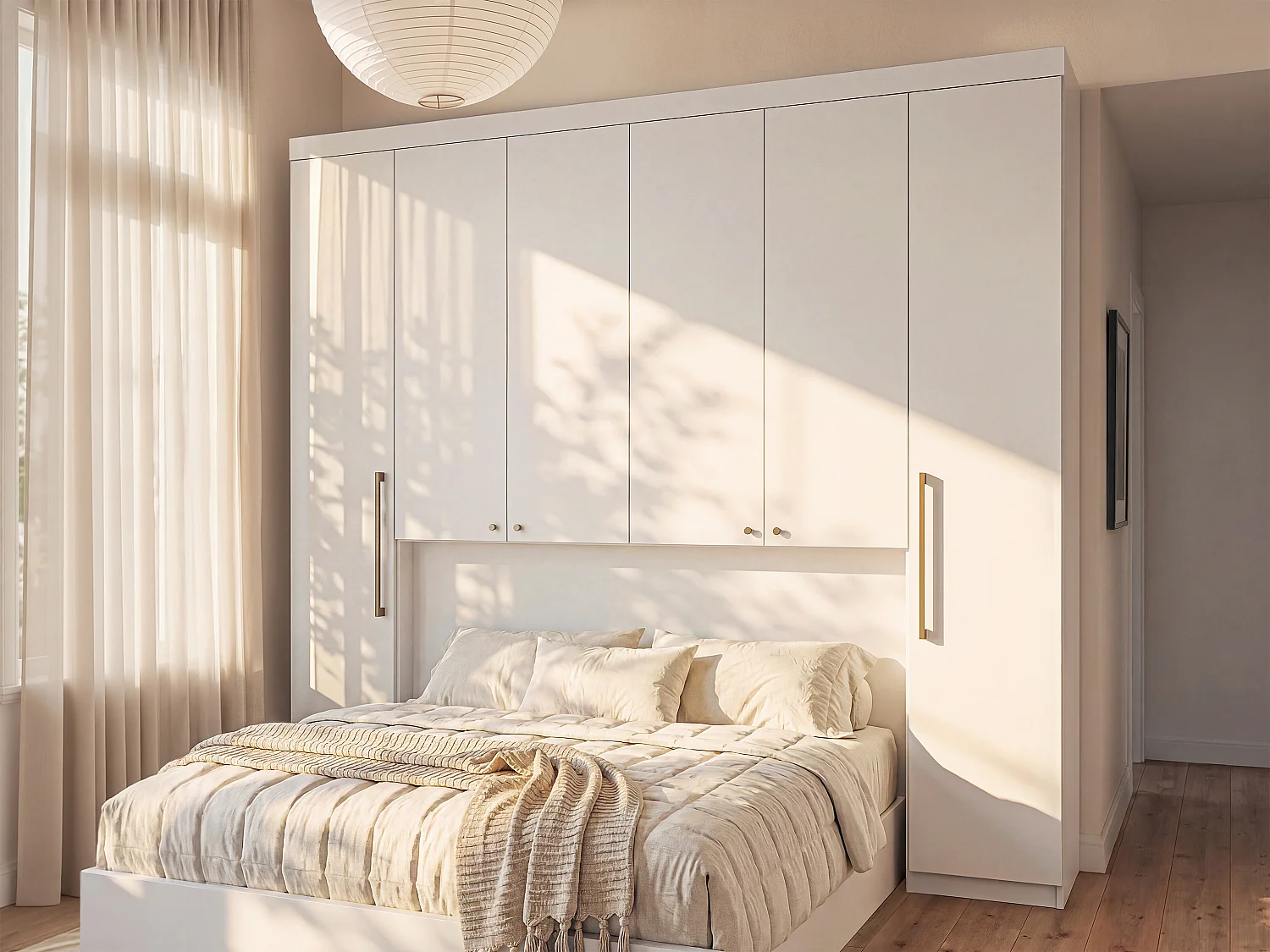 Witte bedbrug L206 cm met opbergruimte - ANTERO