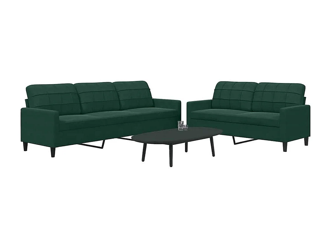 2-delige Loungeset met kussens fluweel donkergroen
