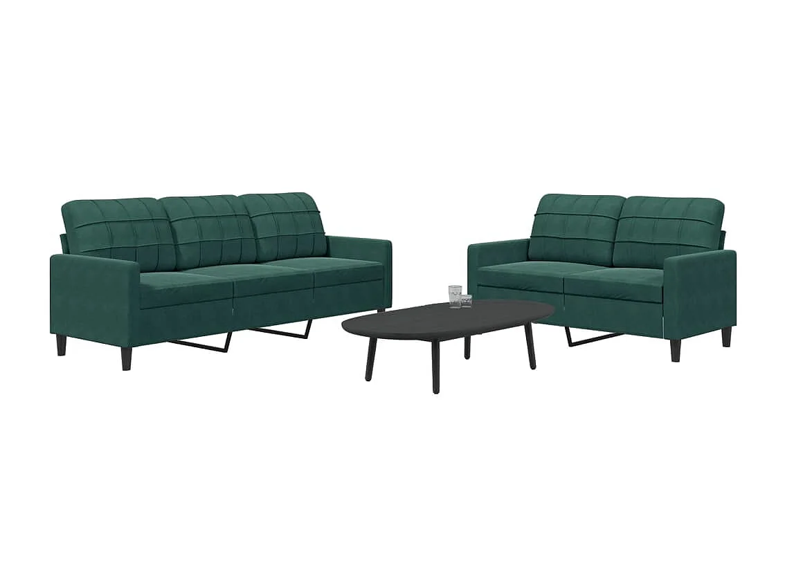 2-delige Loungeset met kussens fluweel donkergroen