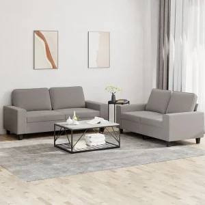 2-delige Loungeset stof taupe 2-delige Loungeset stof taupe