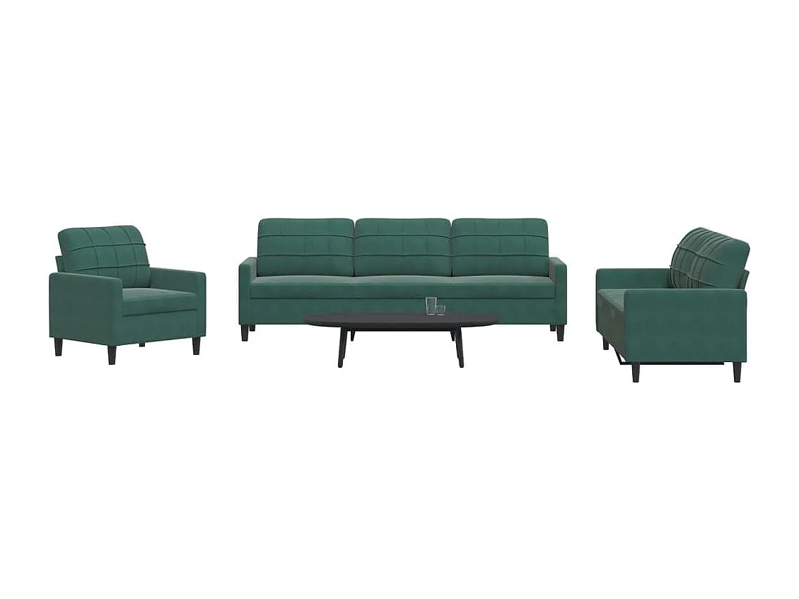 4-delige Loungeset met kussens fluweel donkergroen
