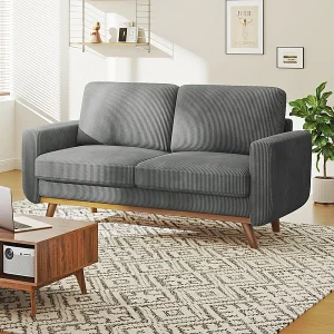 2-zits bank, massief houten bank, met extra diepe zitting, Zitting met gevoerde rugleuning – 172x76x88CM 2-zits bank, massief houten bank, met extra diepe zitting, Zitting met gevoerde rugleuning – 172x76x88CM