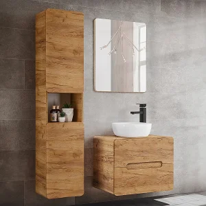 60cm enkele wastafel en Arun houten badmeubel 60cm enkele wastafel en Arun houten badmeubel