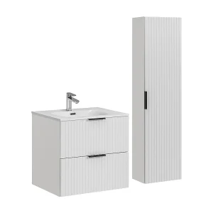 60cm enkele wastafel met sokkel Adriel Wit 60cm enkele wastafel met sokkel Adriel Wit