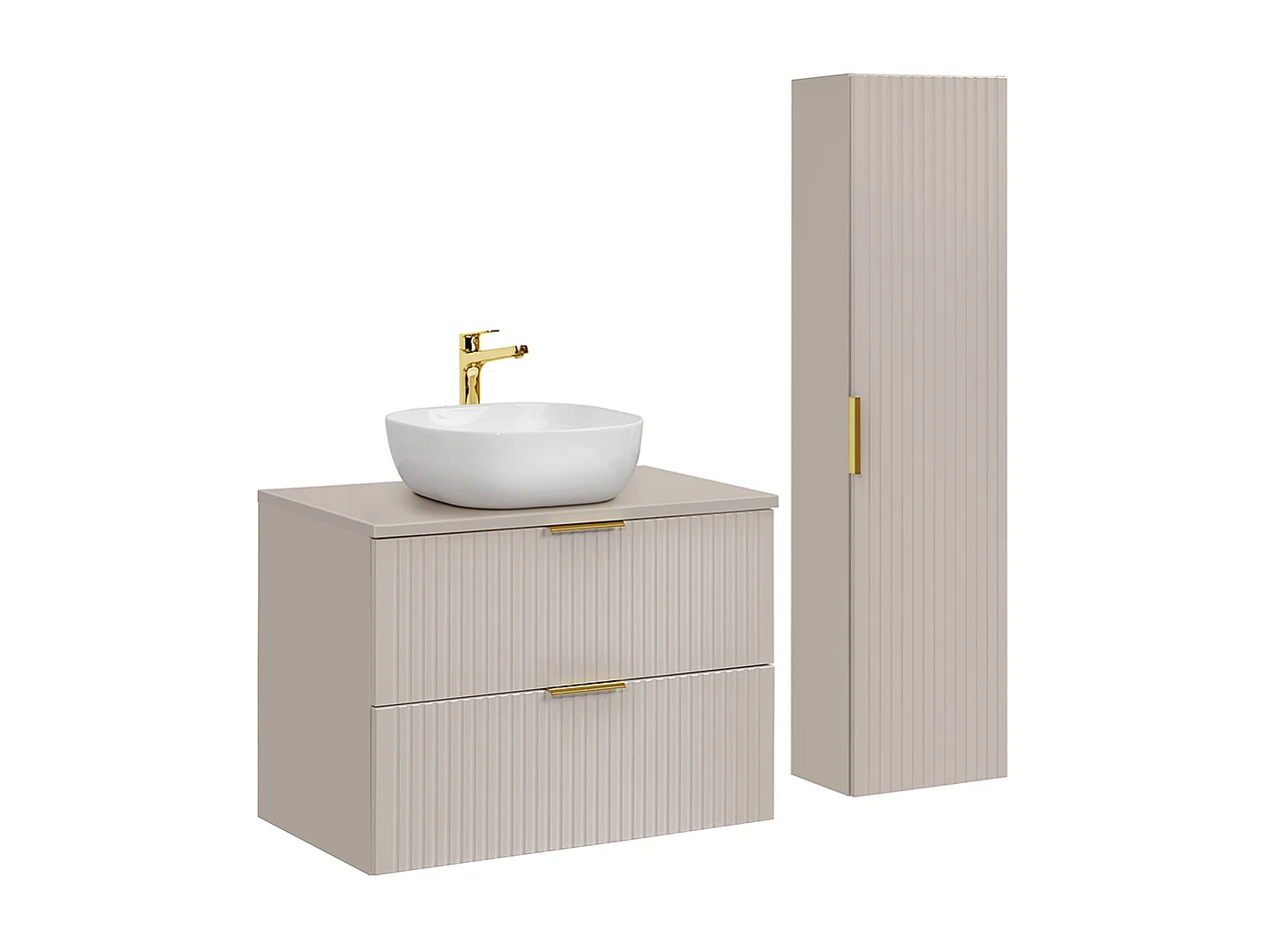 Adriel Cachemire 80cm enkel wastafelmeubel en sokkelset