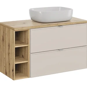 Meuble simple vasque 100cm 3 niches Alba Cachemire Meuble simple vasque 100cm 3 niches Alba Cachemire