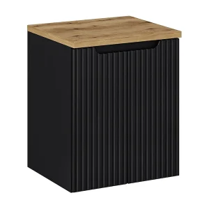 50cm 2-deurs badmeubel Riva Zwart en Hout 50cm 2-deurs badmeubel Riva Zwart en Hout