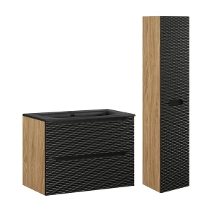 80cm enkele wastafel Elora voetstuk Zwart hout 80cm enkele wastafel Elora voetstuk Zwart hout