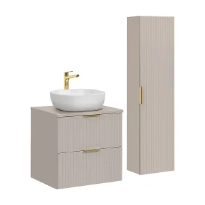 Adriel Cachemire 60cm enkele wastafel en wastafelonderbouwset Adriel Cachemire 60cm enkele wastafel en wastafelonderbouwset
