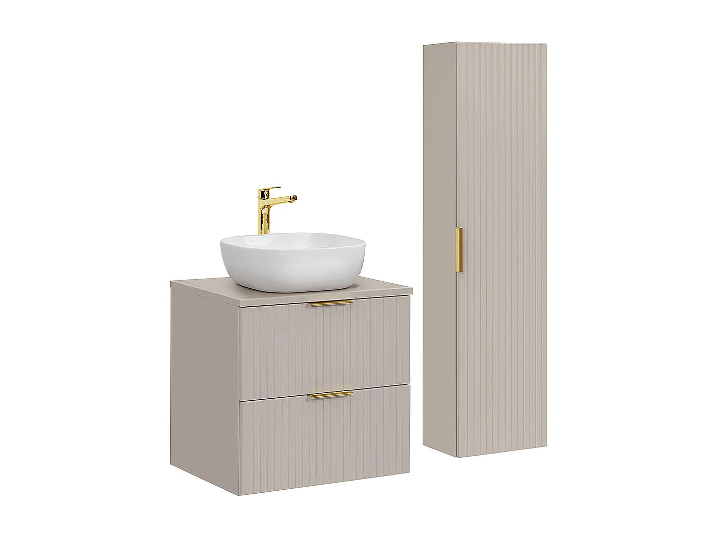 Adriel Cachemire 60cm enkele wastafel en wastafelonderbouwset