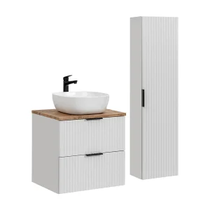 60cm enkele wastafel en wastafelonderbouw Adriel Wit 60cm enkele wastafel en wastafelonderbouw Adriel Wit