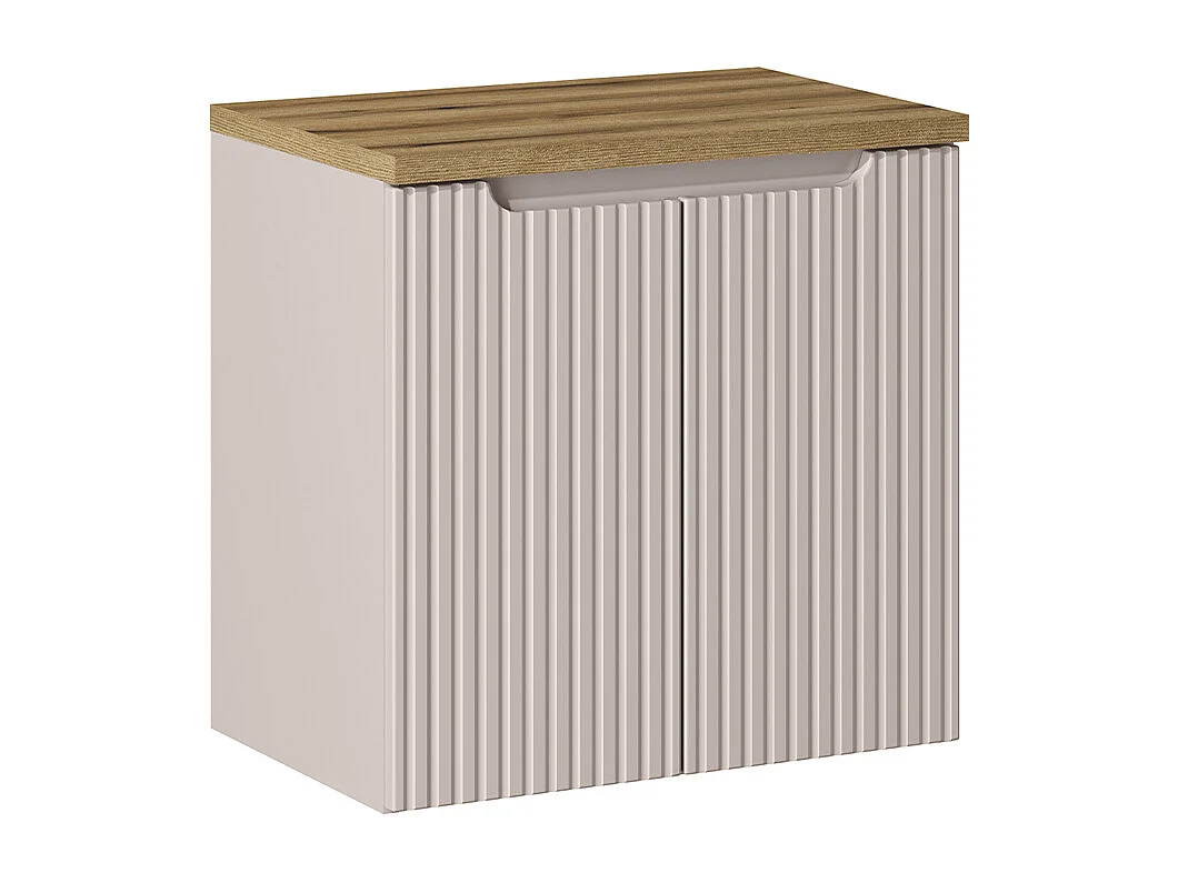 Meuble sous-vasque 50cm 2 portes plan de toilette Riva Cachemire en Hout