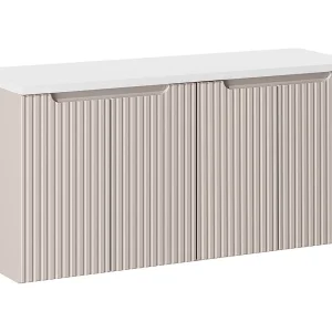 120cm 4-deurs badmeubel Riva Cashmere en Wit 120cm 4-deurs badmeubel Riva Cashmere en Wit
