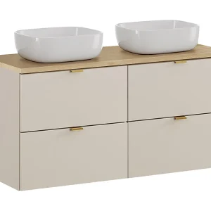 Azel Kasjmier en Hout 120cm dubbele wastafel