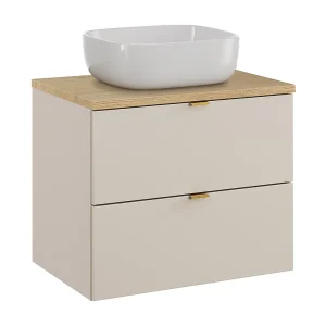 Azel Kasjmier en Hout enkele wastafel 60cm