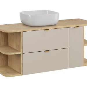 Azel Kasjmier en Hout 120cm 3 lade wastafelmeubel