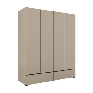 4-deurs kledingkast met 2 lades Lilia Taupe 4-deurs kledingkast met 2 lades Lilia Taupe
