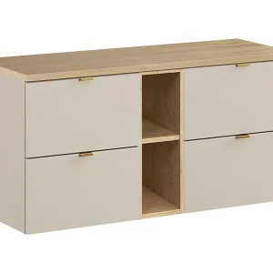 Azel Kasjmier en Hout 120cm 2 nissen badmeubel