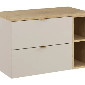 Azel kasjmier en hout 80cm 2 nissen badmeubel