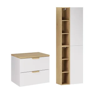 60cm onderbouwkast en Oria kolom set Mat wit 60cm onderbouwkast en Oria kolom set Mat wit
