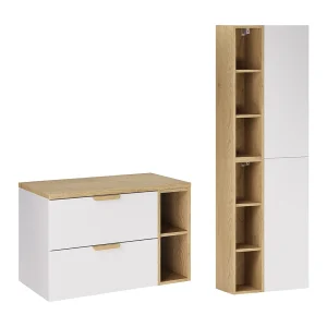 80cm 2-nis onderbouwkast met Oria kolom Mat wit 80cm 2-nis onderbouwkast met Oria kolom Mat wit