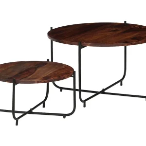 2-delige Salontafelset 60×35 cm massief acaciahout