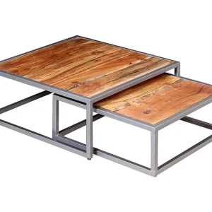 2-delige Salontafelset massief acaciahout 2-delige Salontafelset massief acaciahout