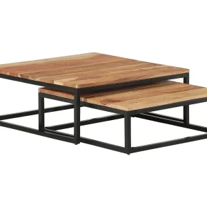 2-delige Salontafelset massief acaciahout 2-delige Salontafelset massief acaciahout