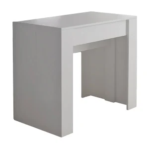 Alberique uitschuifbare console, Tafel met verlengstukken, Multifunctionele console, Uitschuifbare eettafel tot 10 zitplaatsen, 90/237x51h78 cm, Wit Alberique uitschuifbare console, Tafel met verlengstukken, Multifunctionele console, Uitschuifbare eettafel tot 10 zitplaatsen, 90/237x51h78 cm, Wit