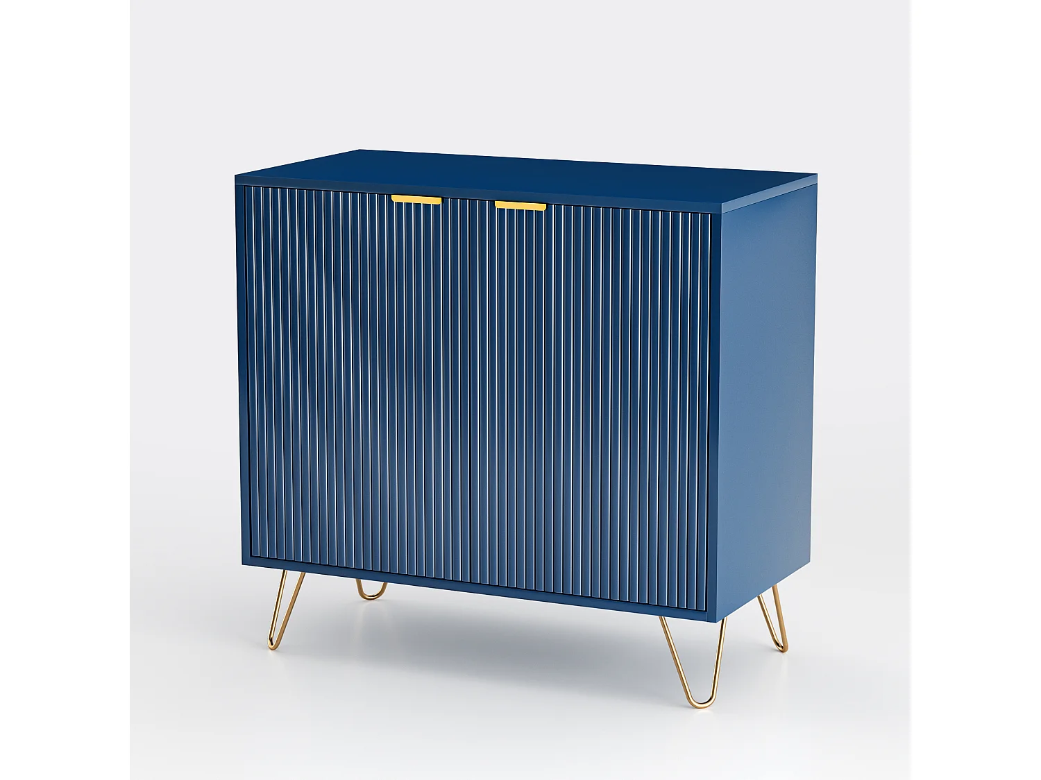 2-deurs ladekast met plank, dressoir, keukenkast, slaapkamerkast, 80 x 40 x 78 cm, blauw