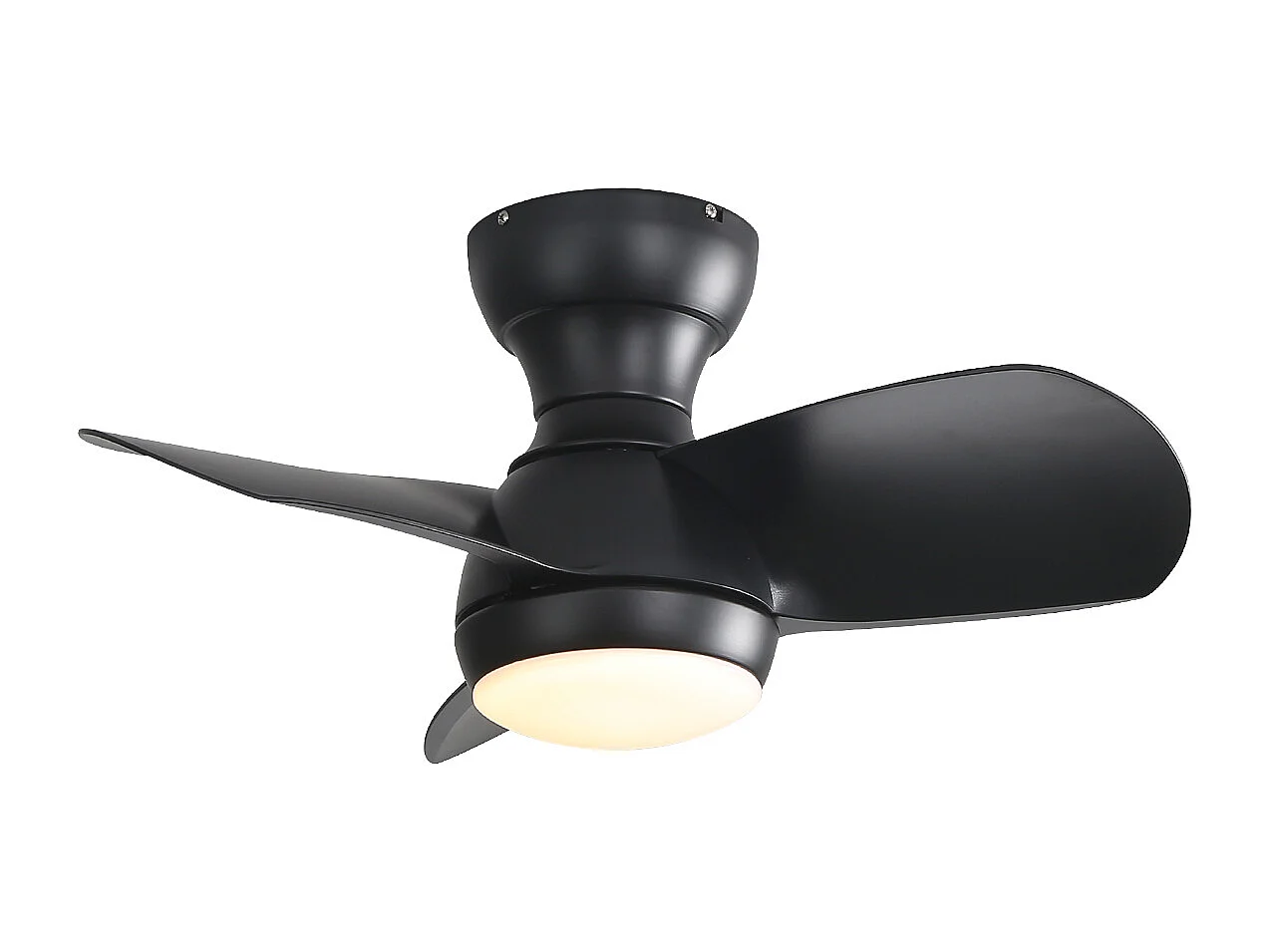 58,4 cm plafondventilator met 3 bladen, verstelbare verlichting, 6 snelheden, timer, omkeerbare DC-motor, zwart