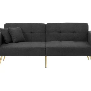 2-zits rechte slaapbank in grijze sherpa, 3-positie neerklapbare rugleuning – 175x64x72cm 2-zits rechte slaapbank in grijze sherpa, 3-positie neerklapbare rugleuning – 175x64x72cm