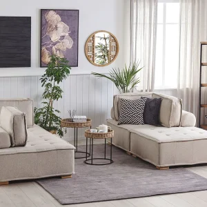 Modulaire bankenset TIBRO Stof Lichtbeige 4-zitter Modulaire bankenset TIBRO Stof Lichtbeige 4-zitter