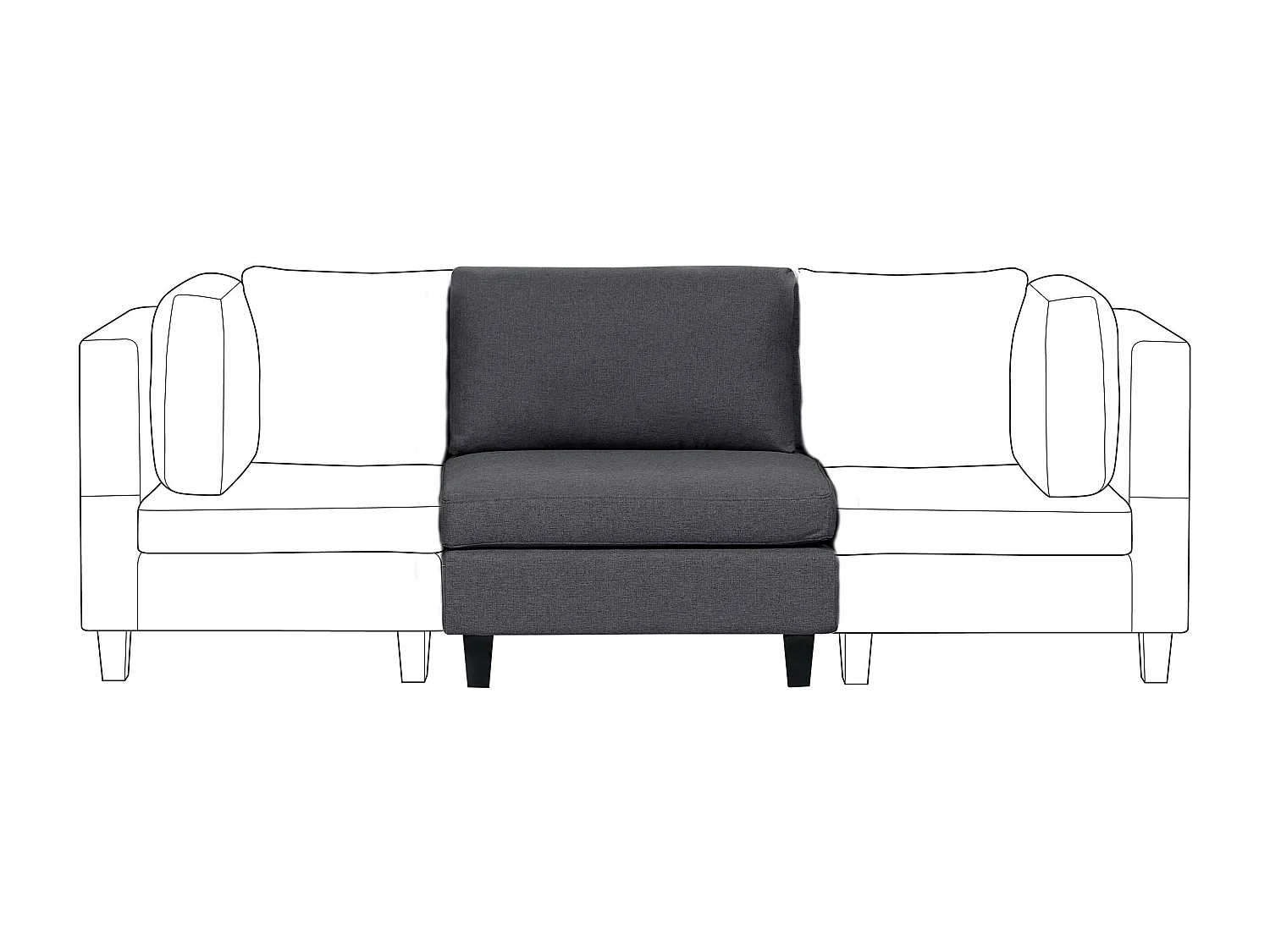 Zitmodule UNSTAD Stof Donkergrijs