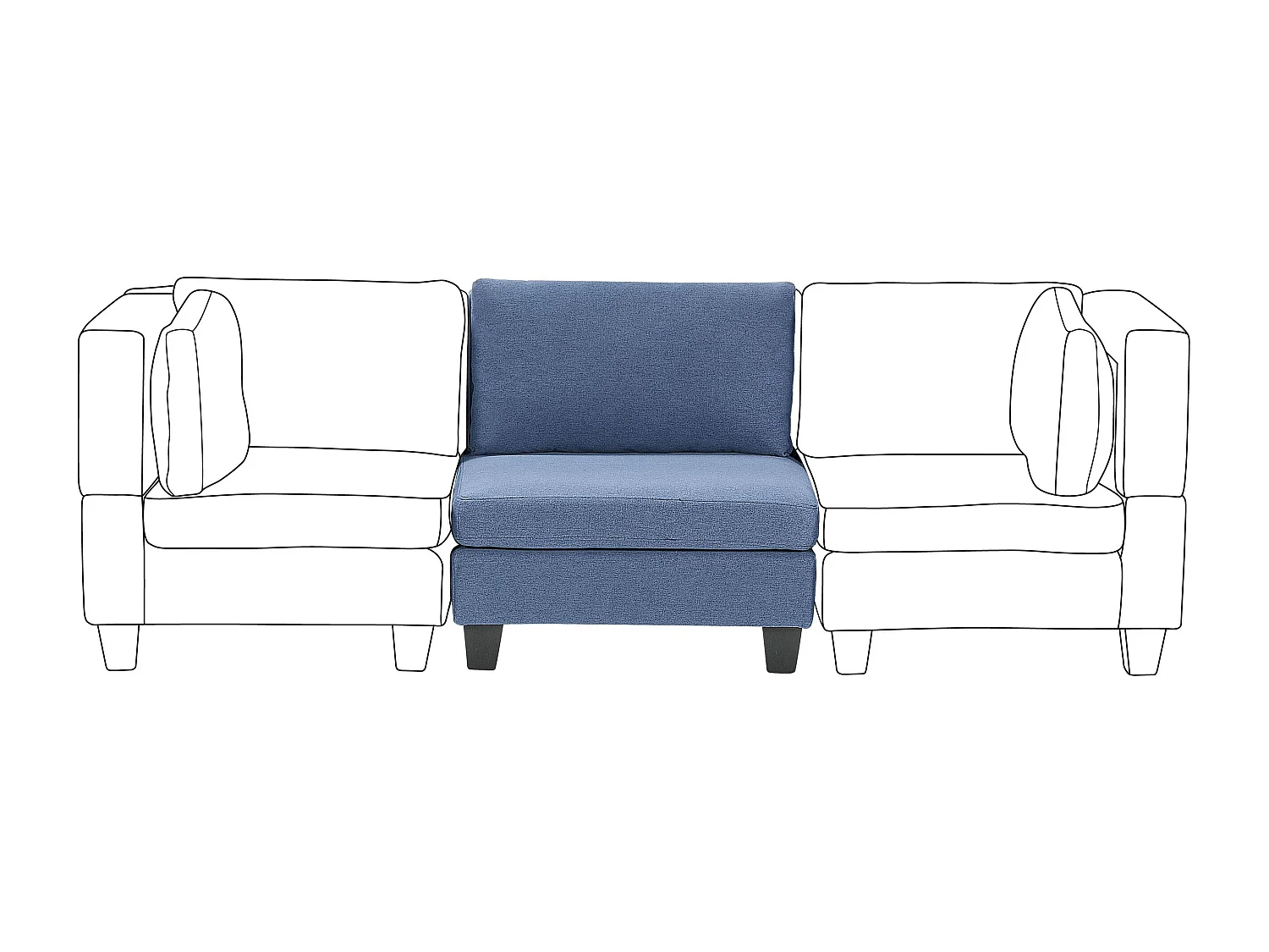 Zitmodule UNSTAD Stof Blauw