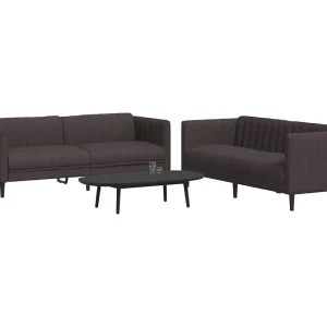 2-delige Loungeset stof donkerbruin 2-delige Loungeset stof donkerbruin