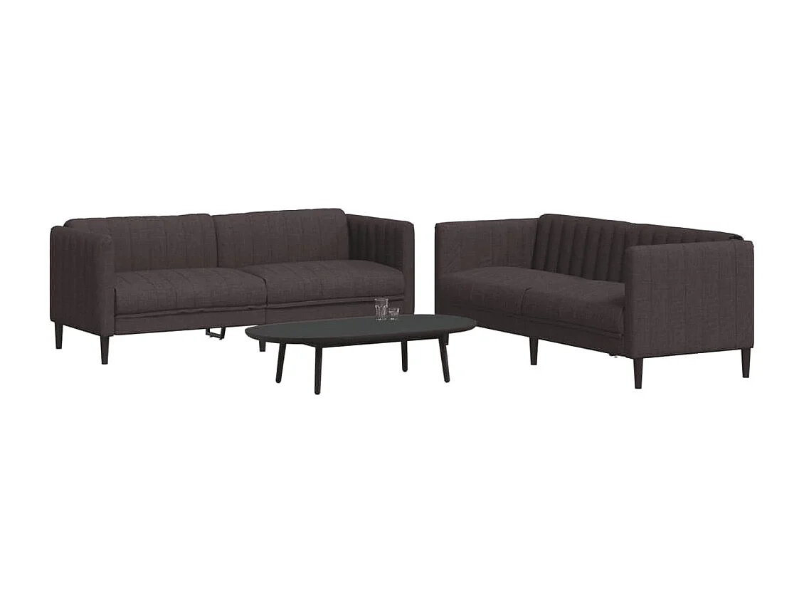 2-delige Loungeset stof donkerbruin