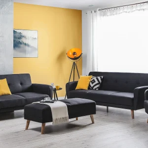 Bankenset FLORLI Stof Zwart