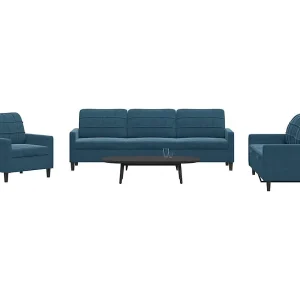 4-delige Loungeset met kussens fluweel blauw 4-delige Loungeset met kussens fluweel blauw