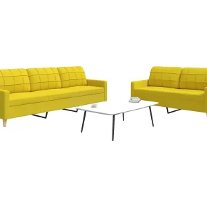 2-delige Loungeset stof lichtgeel 2-delige Loungeset stof lichtgeel