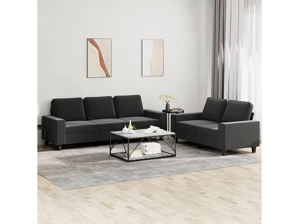 2-delige Loungeset stof zwart