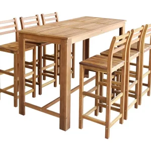 7-delige Bartafel en -stoelenset massief acaciahout 7-delige Bartafel en -stoelenset massief acaciahout
