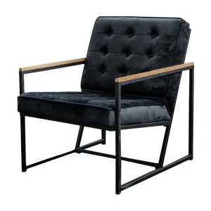 Lounge- Cocktail- Club fauteuil – Zwart Fluweel – ARLY Lounge- Cocktail- Club fauteuil – Zwart Fluweel – ARLY