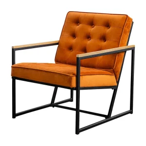 Lounge- Cocktail- Club fauteuil – Oranje Fluweel – ARLY Lounge- Cocktail- Club fauteuil – Oranje Fluweel – ARLY