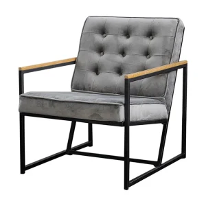 Lounge- Cocktail- Club fauteuil – Grijs Fluweel – ARLY Lounge- Cocktail- Club fauteuil – Grijs Fluweel – ARLY