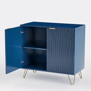 2-deurs ladekast en plank, dressoir, keukenkast, 80 x 40 x 78 cm, blauw 2-deurs ladekast en plank, dressoir, keukenkast, 80 x 40 x 78 cm, blauw